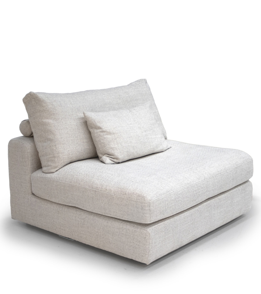 MONTI Soffa 1,5-sits u armstöd Tyg Pleat 01 Natural