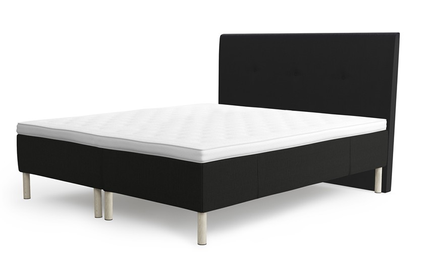 SUPREME Ramsäng 180x200 cm (M/M) inkl. ben, bäddmadrass och gavel Tyg Anthracite 330