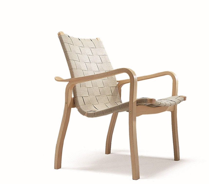 PRIMO Fåtölj Sadelgjord natur, lackad bok