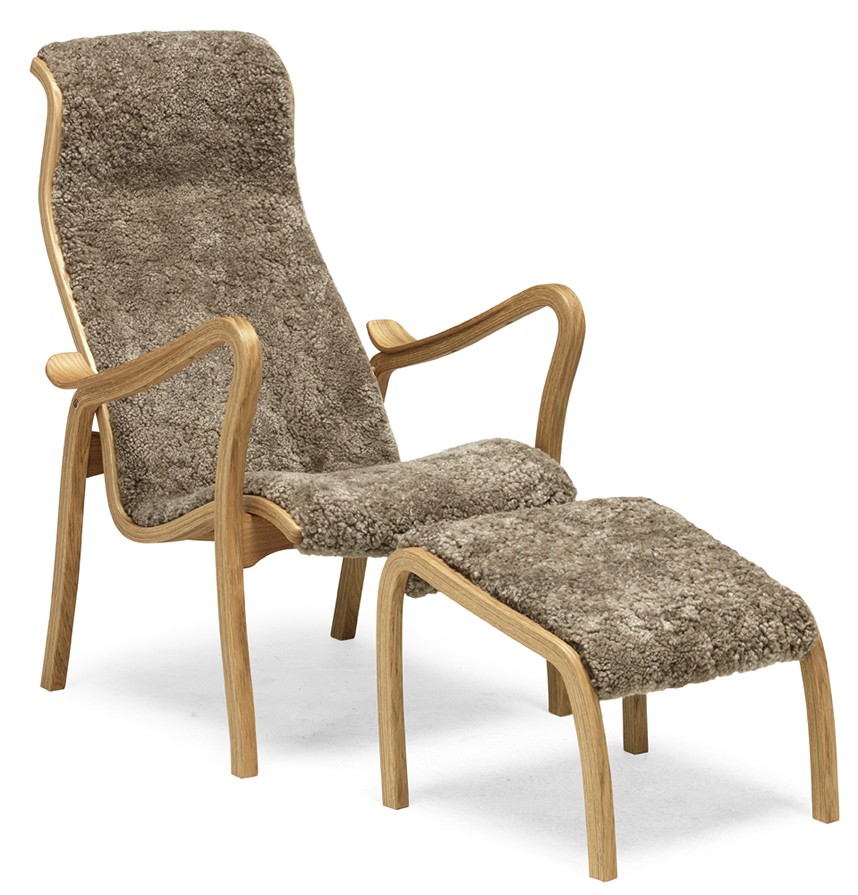 TORPAREN Fåtölj inklusive pall Fårskinn Sahara