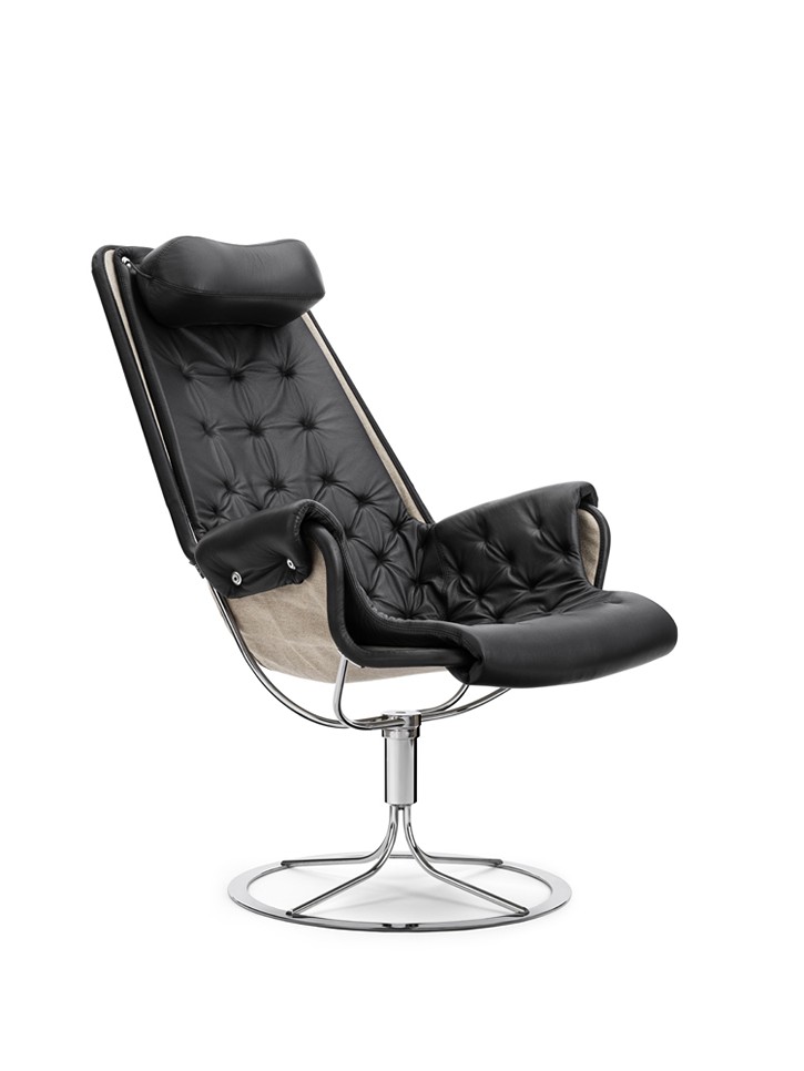 JETSON Fåtölj Läder Naturale Svart