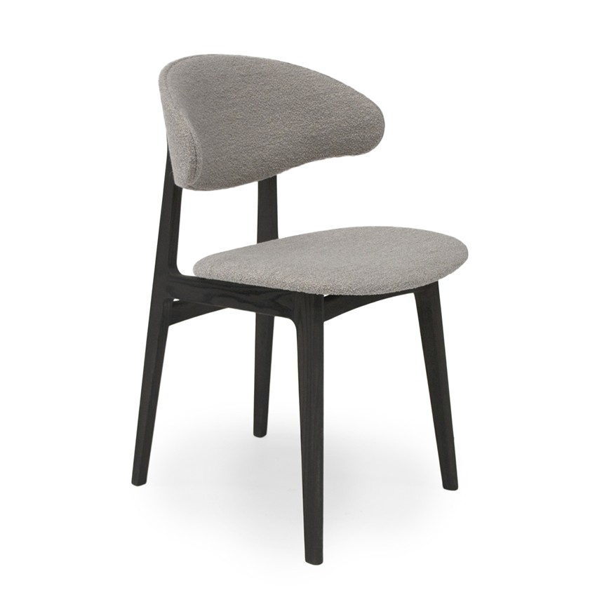 RAM WOOD COMFORT Stol Massiv ask Moccabrunoljad. Tyg Alpine Natural.