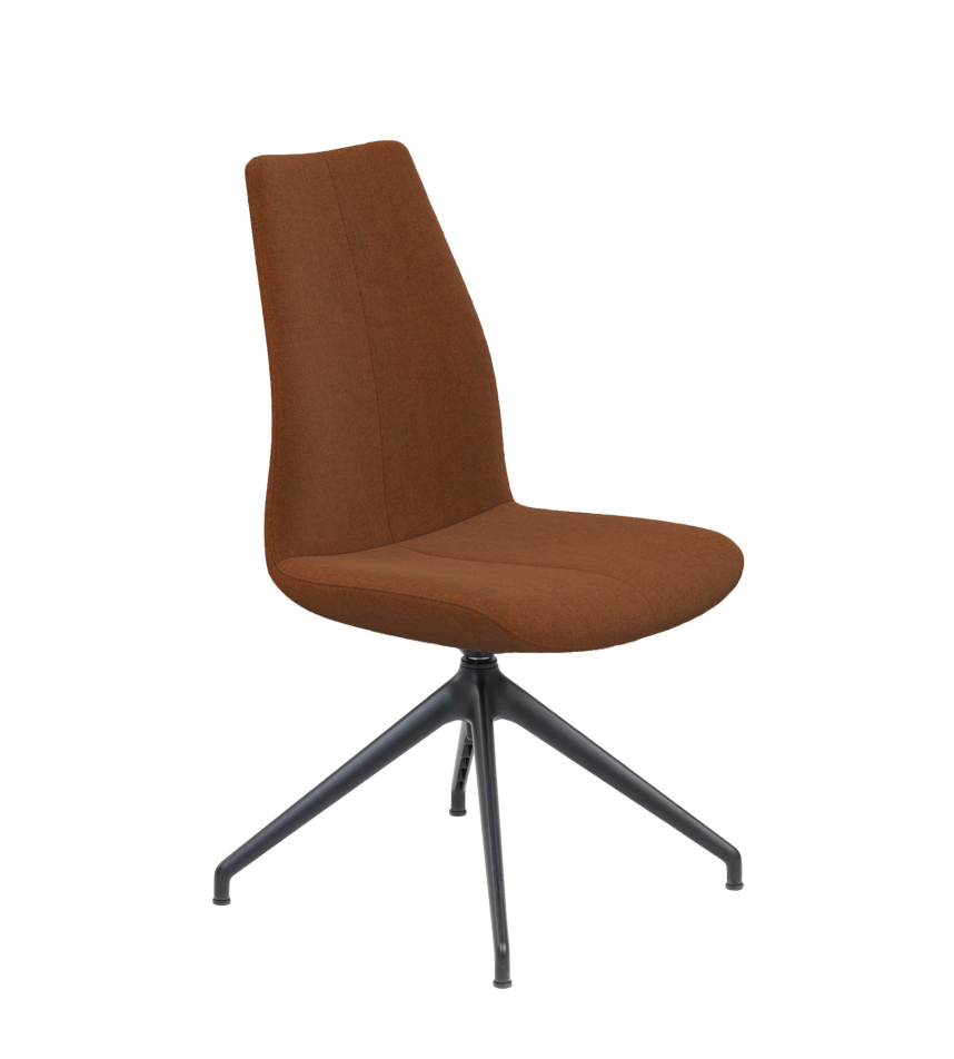 AROMA Stol Tyg Viva Rost. Metall svart. Snurrfunktion.