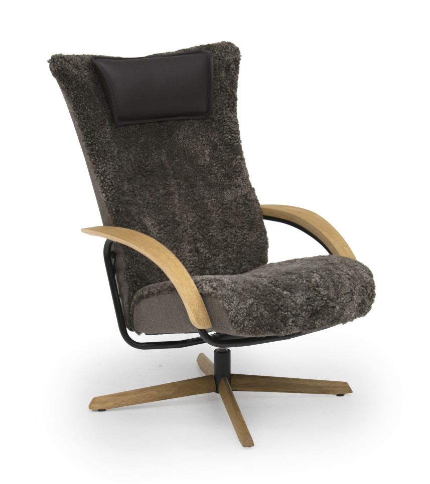 DELTA JIVE WOOD Fåtölj Fårskinn Scandinavian Brown