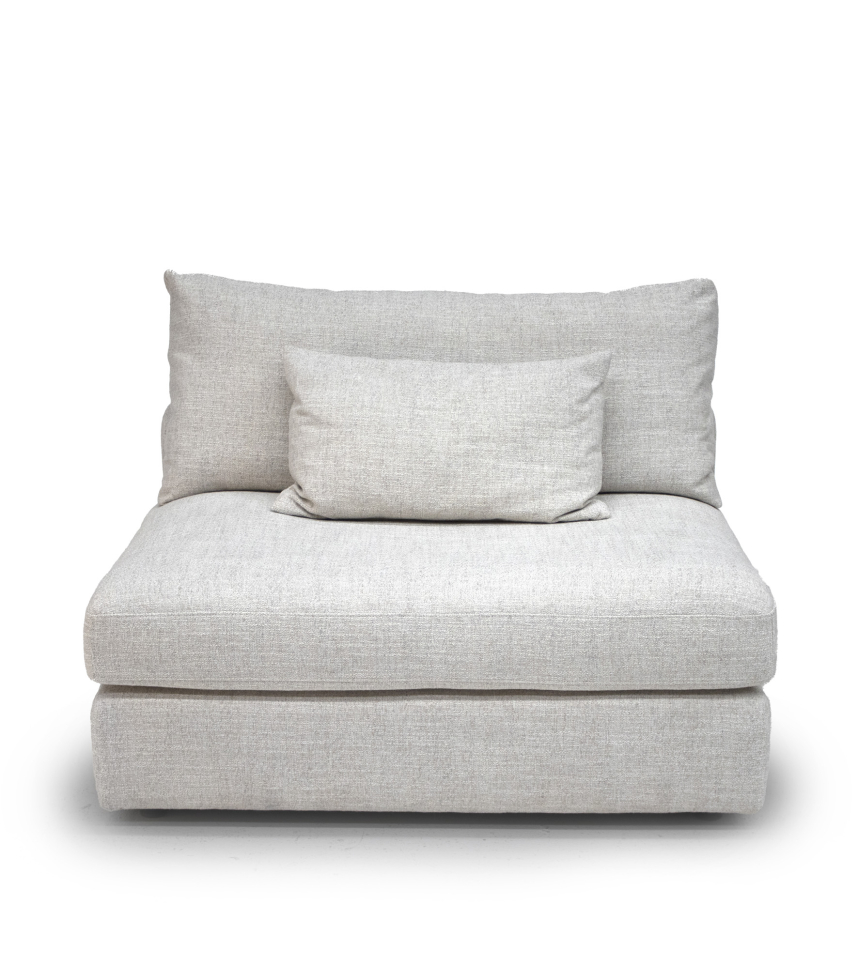 MONTI Soffa 1,5-sits u armstöd Tyg Pleat 01 Natural