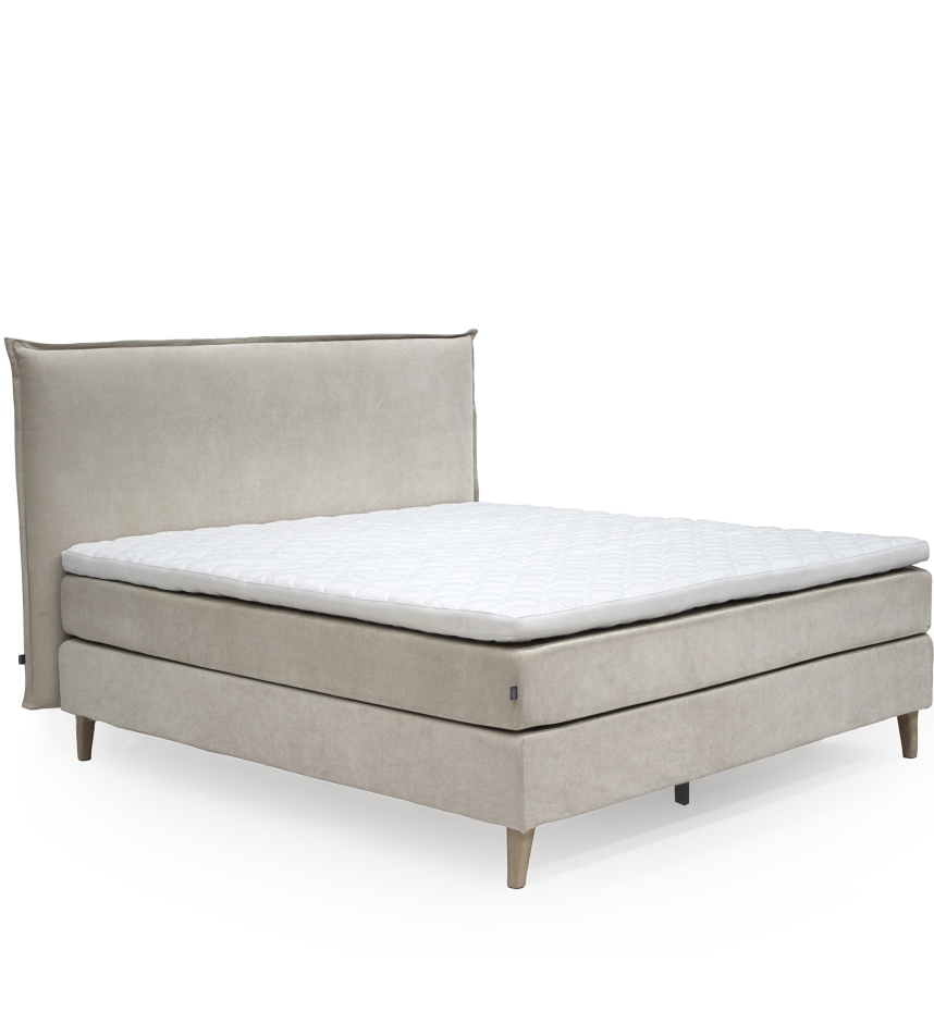 MOON 101 Kontinentalsäng 180x200 cm Medium/Fast inkl. bäddmadrass & ben. Gavel Slim. Tyg Savoy Beige