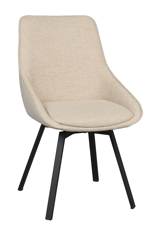ALISON Stol Tyg Asgard Ljusbeige. Metall svart. Snurrfunktion