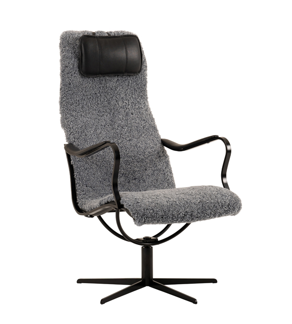 CHIC Fåtölj Fårskinn Skandilock Scandinavian Grey. Utan gungfunktion.