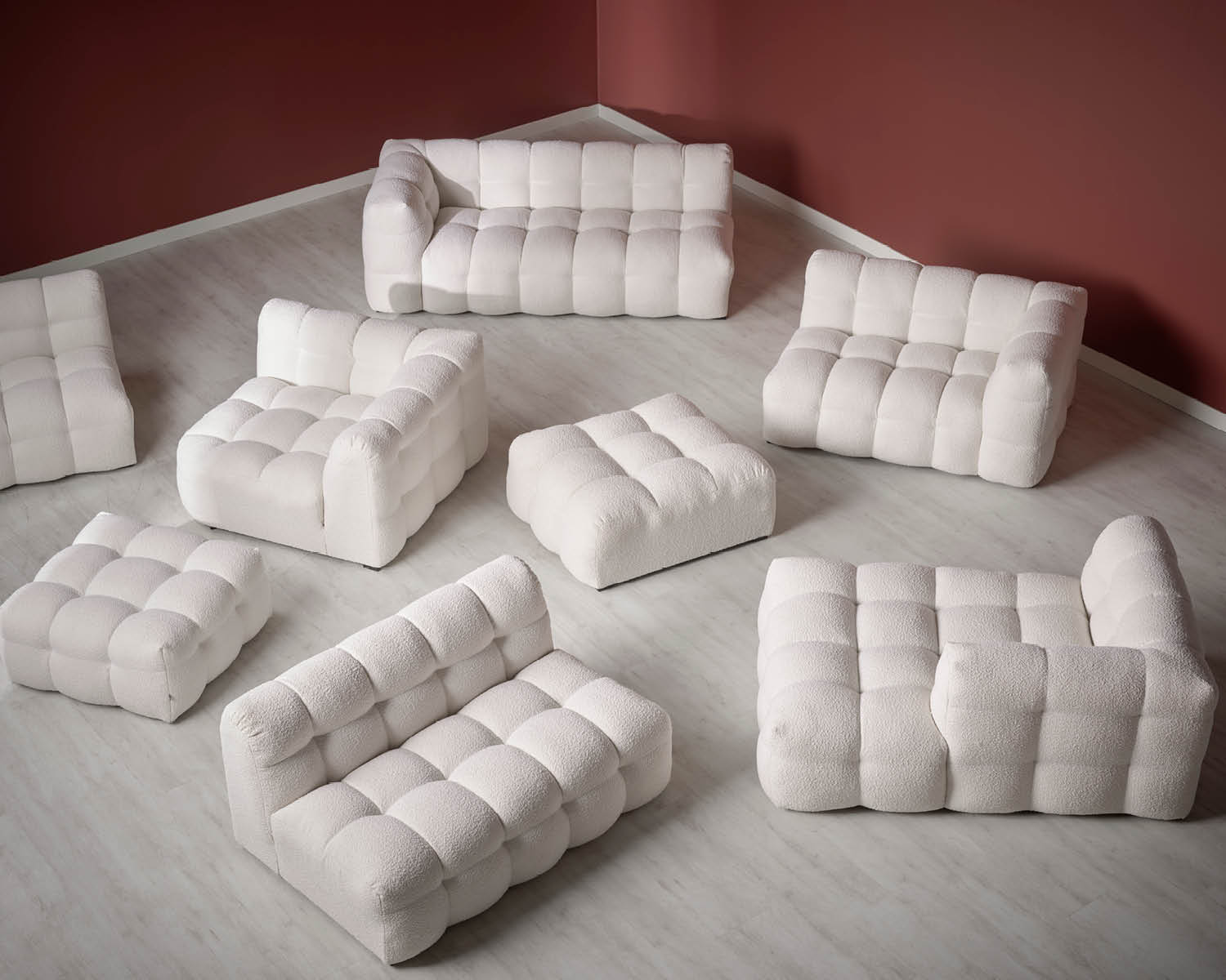 Byggbara soffor, vita soffmoduler