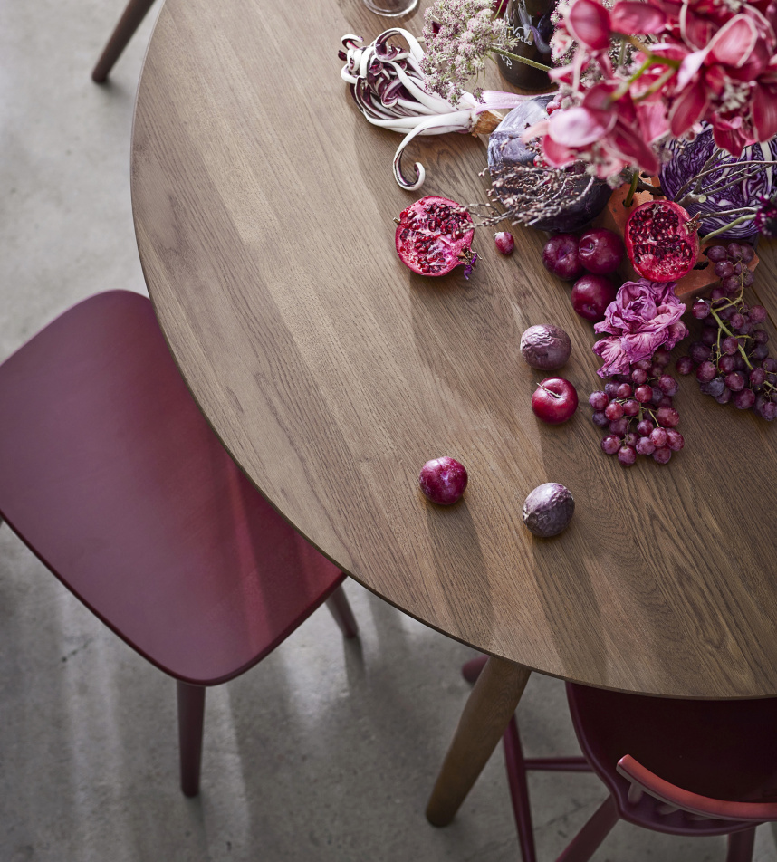 PALLE Pall Massiv Björk Lingon Lackad