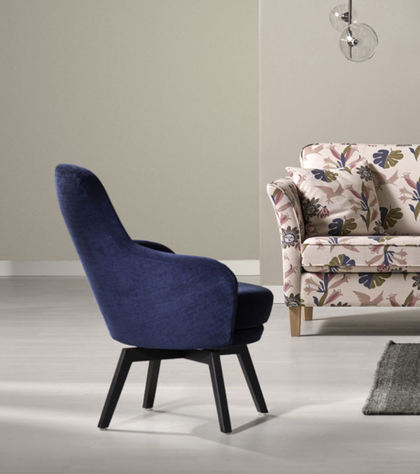 GAGA Fåtölj Tyg Eros Midnight Blue