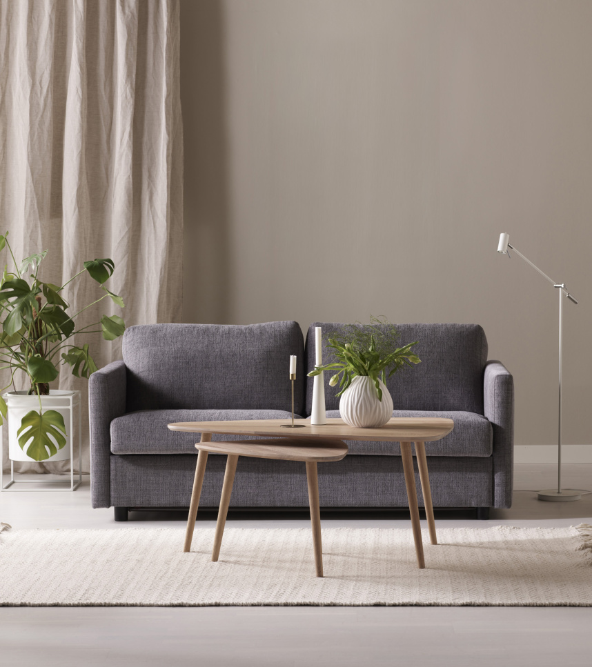 CHARLOTTE Bäddsoffa 2,5-sits Tyg Emma Grey