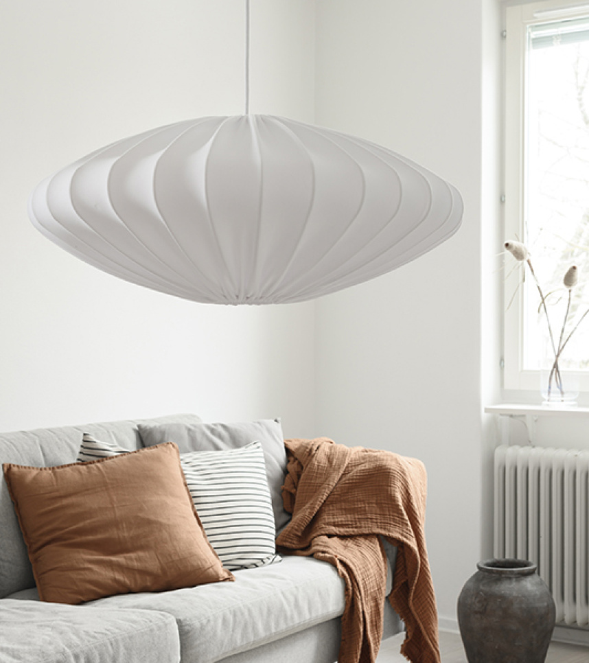 ELLIPSE Taklampa Jersey White. Ø 65 cm