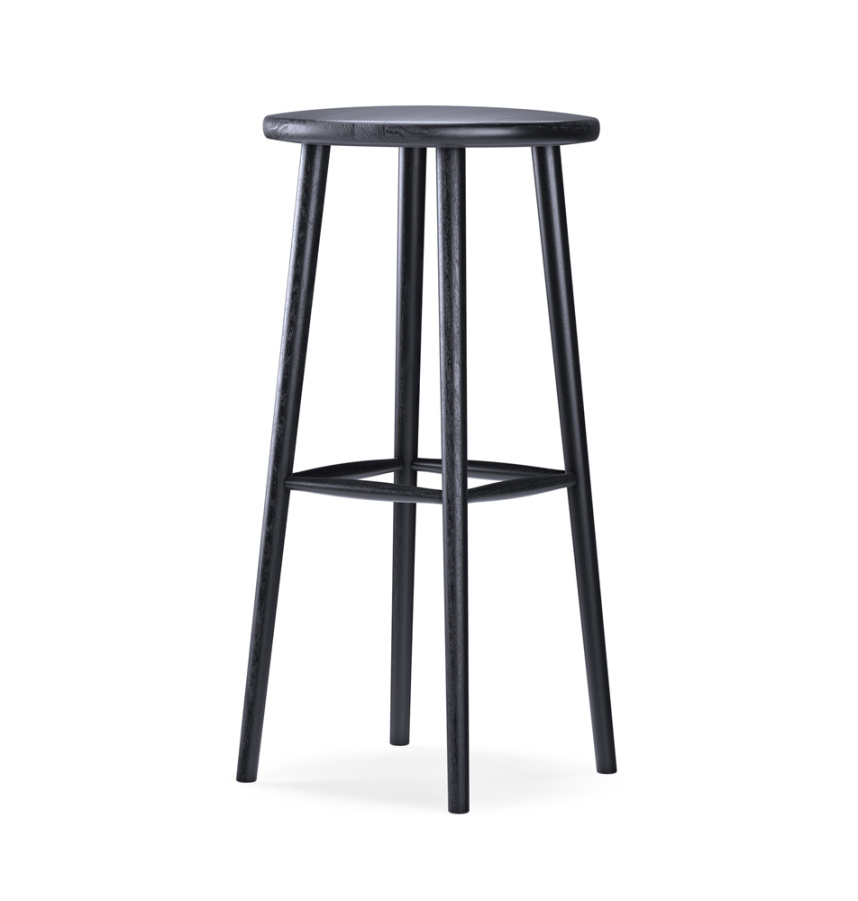 MISS BUTTON Barpall Massiv Ek Svart