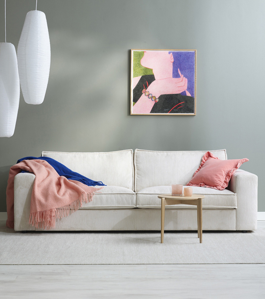 GRACE Soffa 3-sits Tyg Lincoln Beige