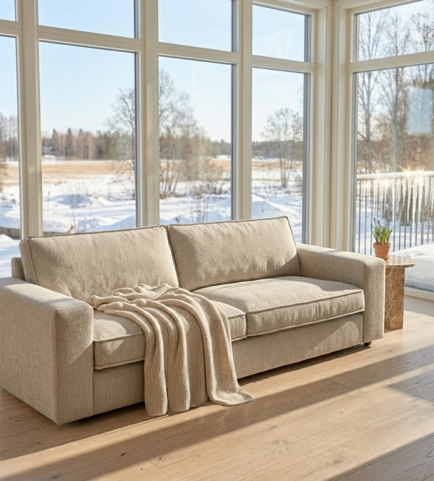 GRACE Soffa 3-sits Tyg Kansas Beige
