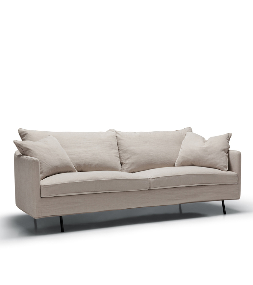 JULIA Soffa 3-sits Dun. Tyg Caleido Light Beige. Avtagbar klädsel.