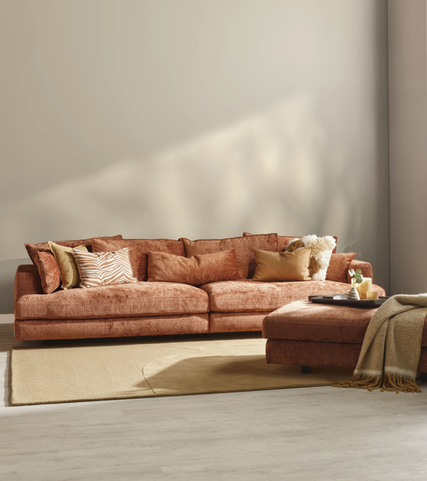 SCARLETT Soffa 3-sits Tyg Urban Rost