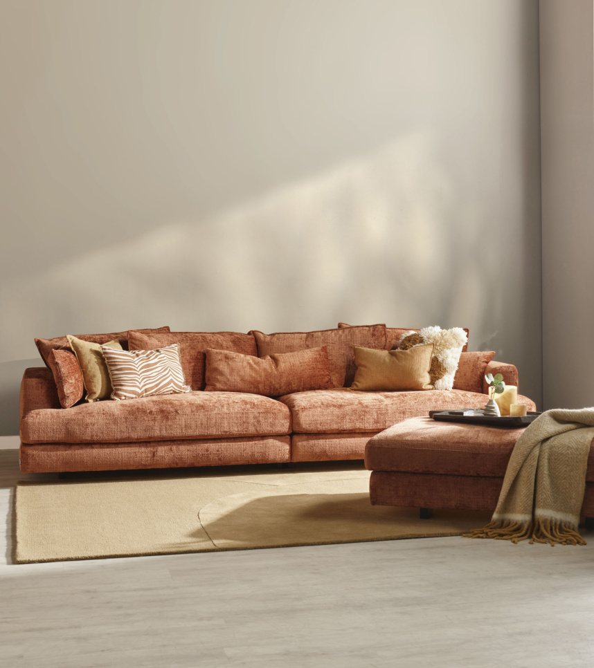 SCARLETT Soffa 4-sits Tyg Urban Rost
