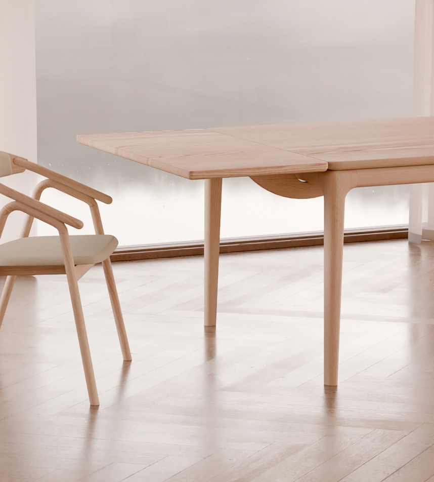 FLOATING Tilläggsskiva Massiv Varmvitoljad ask