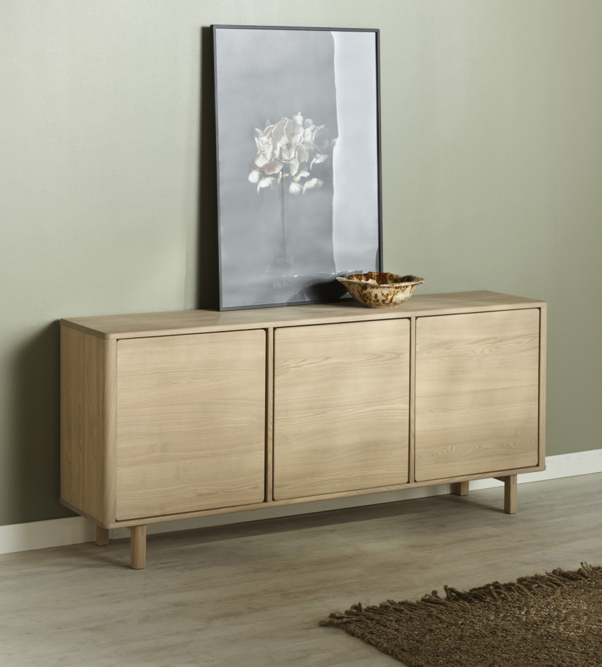 ELLA Sideboard Massiv Varmvitoljad ask