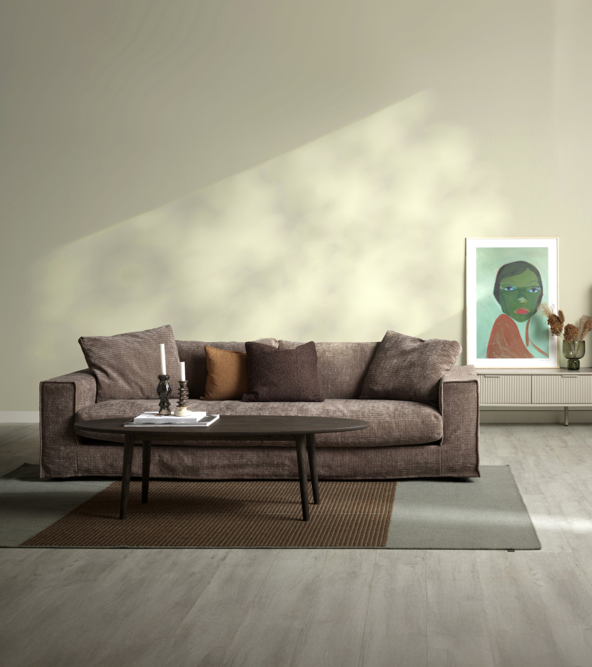 LEAH Soffa 3-sits Tyg Paradox Brown