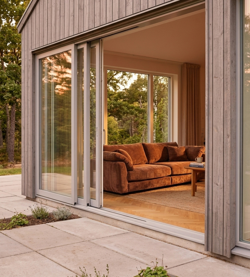 SORA Soffa 4-sits Tyg Merlot Rost