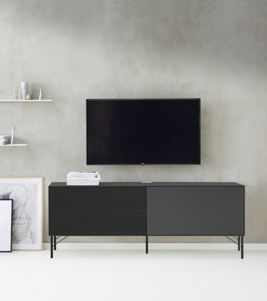 EDGE Sideboard Ekfanér Svartbetsad Antracit