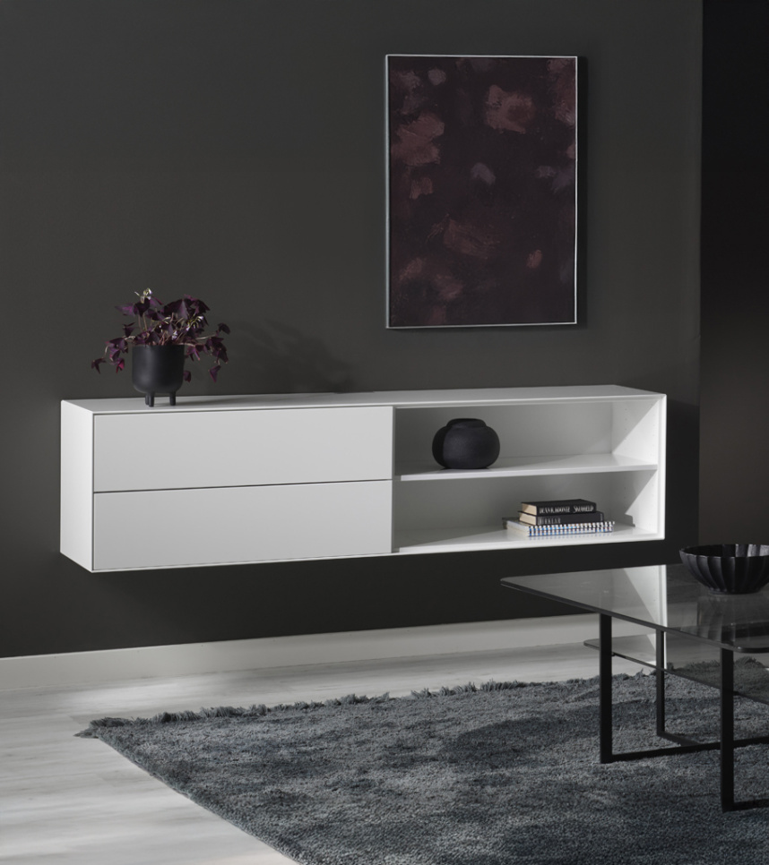 EDGE Mediabänk Vitlackad