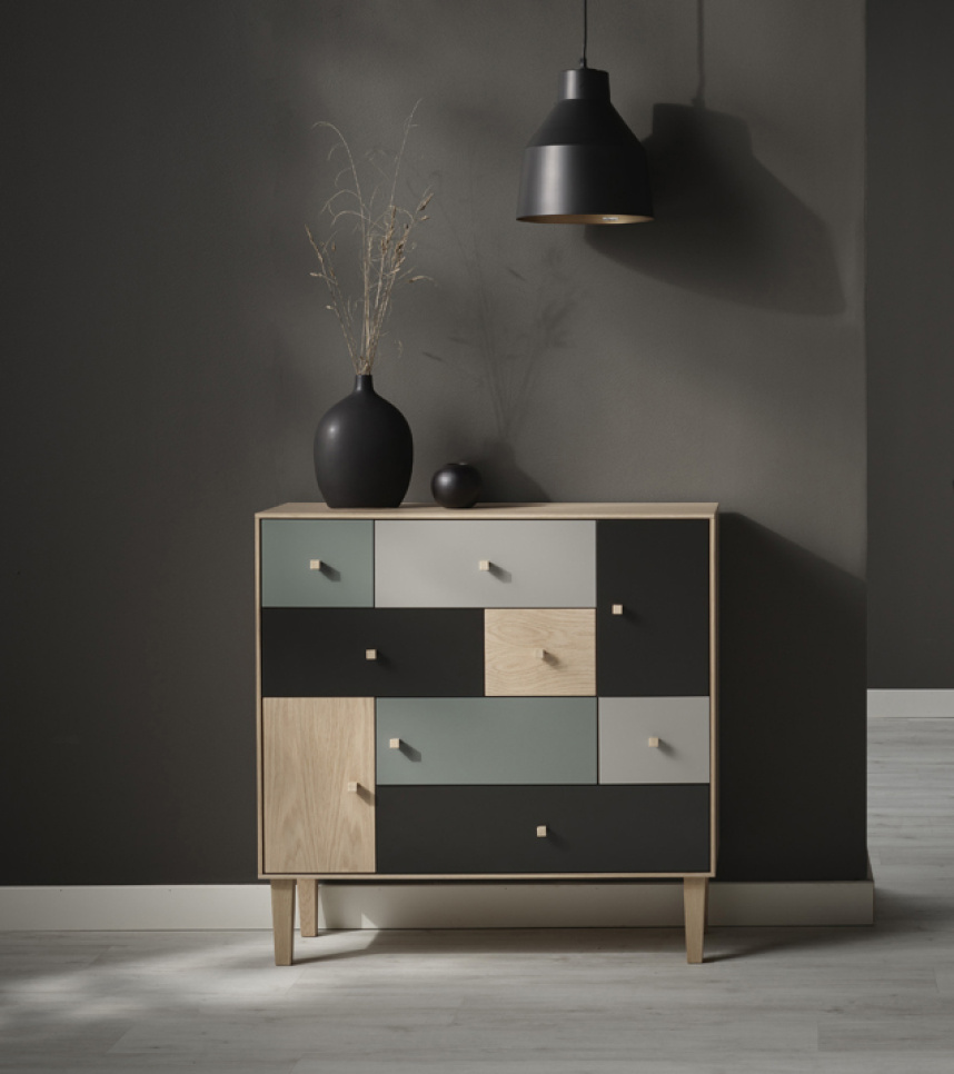 SENSE Byrå Ek/ekfanér Vitpigmenterad Lackad